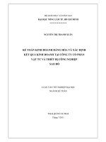 KẾ TOÁN KINH DOANH HÀNG HÓA VÀ XÁC ĐỊNH KẾT QUẢ KINH DOANH TẠI CÔNG TY CỔ PHẦN VẬT TƯ VÀ THIẾT BỊ CÔNG NGHIỆP SAO ĐỎ