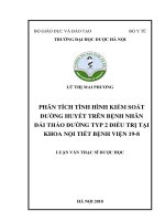 Phân tích tình hình kiểm soát đường huyết trên bệnh nhân đái tháo đường typ 2 điều trị tại khoa nội tiết bệnh viện 19 8 