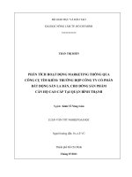 PHÂN TÍCH HOẠT ĐỘNG MARKETING THÔNG QUA CÔNG CỤ TÌM KIẾM: TRƯỜNG HỢP CÔNG TY CỔ PHẦN  BẤT ĐỘNG SẢN LA BÀN, CHO DÒNG SẢN PHẨM CĂN HỘ CAO CẤP TẠI QUẬN BÌNH THẠNH 
