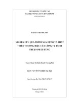 NGHIÊN CỨU QUÁ TRÌNH XÂY DỰNG VÀ PHÁT  TRIỂN THƯƠNG HIỆU CỦA CÔNG TY TNHH  THUẬN PHÁT HƯNG 