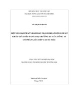 MỘT SỐ GIẢI PHÁP NHẰM ĐẨY MẠNH HOẠT ĐỘNG XUẤT KHẨU GIÀY DÉP SANG THỊ TRƯỜNG EU CỦA CÔNG TY  CỔ PHẦN GIÀY DÉP CAO SU MÀU 