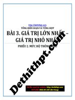 ỨNG DỤNG đạo hàm   PHIẾU ôn tập và GIẢNG dạy   bài 3  GTLN, GTNN   PHIẾU 2  THÔNG HIỂU image marked 