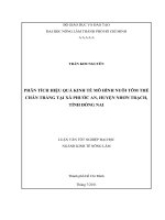 PHÂN TÍCH HIỆU QUẢ KINH TẾ MÔ HÌNH NUÔI TÔM THẺ CHÂN TRẮNG TẠI XÃ PHƯỚC AN, HUYỆN NHƠN TRẠCH,  TỈNH ĐỒNG NAI   