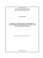 Áp dụng các biện pháp tư pháp đối với người dưới 18 tuổi phạm tội từ thực tiễn thành phố hồ chí minh ( Luận văn thạc sĩ)