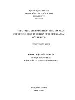 THỰC TRẠNG KÊNH PHÂN PHỐI 4 DÒNG SẢN PHẨM CHỦ LỰC CỦA CÔNG TY CỔ PHẦN NƯỚC GIẢI KHÁT SÀI  GÒN TRIBECO 