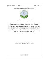 Xây dựng phương pháp xác định một số chất ức chế men phosphodiesterase 5 trộn trái phép trong chế phẩm đông dược bằng bắc ký lớp mỏng hiệu năng cao và sắc ký lớp mỏng kết hợp quang phổ raman tăng cường bề mặt 