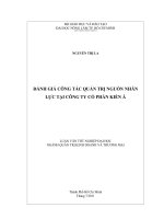 ĐÁNH GIÁ CÔNG TÁC QUẢN TRỊ NGUỒN NHÂN LỰC TẠI CÔNG TY CỔ PHẦN KIẾN Á    
