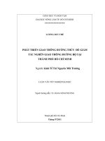   PHÁT TRIỂN GIAO THÔNG ĐƯỜNG THỦY  ĐỂ GIẢM TẮC NGHẼN GIAO THÔNG ĐƯỜNG BỘ TẠI    THÀNH PHỐ HỒ CHÍ MINH 