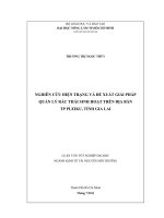 NGHIÊN CỨU HIỆN TRẠNG VÀ ĐỀ XUẤT GIẢI PHÁPQUẢN LÝ RÁC THẢI SINH HOẠT TRÊN ĐỊA BÀN  TP PLEIKU, TỈNH GIA LAI    