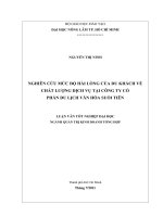 NGHIÊN CỨU MỨC ĐỘ HÀI LÒNG CỦA DU KHÁCH VỀ  CHẤT LƯỢNG DỊCH VỤ TẠI CÔNG TY CỔ   PHẦN DU LỊCH VĂN HÓA SUỐI TIÊN  