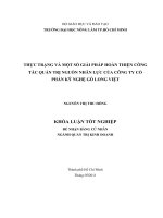 THỰC TRẠNG VÀ MỘT SỐ GIẢI PHÁP HOÀN THIỆN CÔNG TÁC QUẢN TRỊ NGUỒN NHÂN LỰC CỦA CÔNG TY CỔ PHẦN KỸ NGHỆ GỖ LONG VIỆT