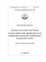 Đánh giá tuân thủ và kỹ thuật sử dụng thuốc điều trị hen phế quản ở bệnh nhân ngoại trú tại bệnh viện đa khoa đức giang 