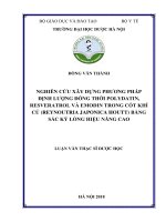 Nghiên cứu xây dựng phương pháp định lượng đồng thời polydatin, resveratrol và emodin trong cốt khí củ (reynoutria japonica houtt) bằng sắc ký lỏng hiệu năng cao 