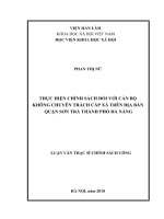 Thực hiện chính sách đối với cán bộ không chuyên trách cấp xã trên địa bàn quận sơn trà, thành phố đà nẵng ( Luận văn thạc sĩ)