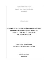   GIẢI PHÁP NÂNG CAO HIỆU QUẢ HOẠT ĐỘNG XÚC TIẾN BÁN HÀNG CHO LOA VI TÍNH SOUNDMAX TẠI   CÔNG TY TNHH ĐẦU TƯ CÔNG NGHỆ  ÂM THANH TRIỆU GIA 