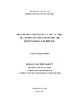 THỰC TRẠNG VÀ MỘT SỐ ĐỀ XUẤT HOÀN THIỆN HOẠT  ĐỘNG XÚC TIẾN THƯƠNG MẠI TẠI   CÔNG  TY HONDA Ô TÔ BIÊN HÒA   