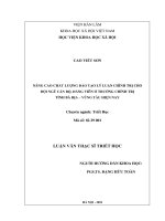 Nâng cao chất lượng đào tạo lý luận chính trị cho đội ngũ cán bộ, đảng viên ở trường chính trị tỉnh bà rịa – vũng tàu hiện nay 