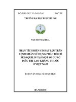 Phân tích biến cố bất lợi trên bệnh nhân sử dụng phác đồ có bedaquilin tại một số cơ sở điều trị lao kháng thuốc ở việt nam 