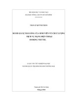 ĐÁNH GIÁ SỰ HÀI LÒNG CỦA SINH VIÊN VỀ CHẤT LƯỢNG DỊCH VỤ MẠNG ĐIỆN THOẠI   DI ĐỘNG VIETTEL 
