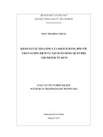KHẢO SÁT SỰ HÀI LÒNG CỦA KHÁCH HÀNG ĐỐI VỚI  CHẤT LƯỢNG DỊCH VỤ TẠI NGÂN HÀNG QUÂN ĐỘI   CHI NHÁNH TP. HCM    