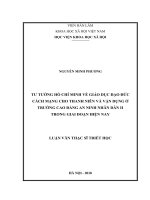 Tư tưởng hồ chí minh về giáo dục đạo đức cách mạng cho thanh niên và vận dụng ở trường cao đẳng an ninh nhân dân II trong giai đoạn hiện nay 