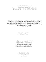 NGHIÊN CỨU CHIẾN LƯỢC TRUYỀN THÔNG QUẢNG BÁ THƯƠNG HIỆU XI MĂNG FICO CỦA CÔNG TY CỔ PHẦN XI  MĂNG FICO TÂY NINH   