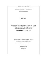   XÁC ĐỊNH GIÁ TRỊ TIỀM NĂNG DU LỊCH  CÔN ĐẢO HUYỆN CÔN ĐẢO  TỈNH BÀ RỊA – VŨNG TÀU   