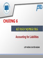 Slide bài giảng môn kế toán tài chính: Chương 6: Nợ phải trả
