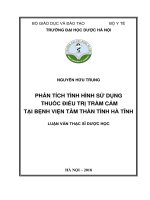 Phân tích tình hình sử dụng thuốc điều trị trầm cảm tại bệnh viện tâm thần tỉnh hà tĩnh 