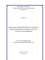   CÔNG TÁC QUẢN TRỊ NGUỒN NHÂN LỰC TẠI CÔNG TY TNHH MỘT THÀNH VIÊN XÂY DỰNG VÀ SẢN XUẤT   VẬT LIỆU XÂY DỰNG BIÊN HÒA     
