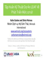 Tập Huấn Kỹ Thuật Dự Án LEAF Về Phát Triển Mức cơ sơ - Nhóm Dịch vụ Hệ Sinh Thái, Winrock International