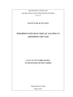 TÌNH HÌNH TUYỂN DỤNG NHÂN SỰ TẠI CÔNG TY AJINOMOTO VIỆT NAM   