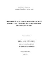 THỰC TRẠNG SỬ DỤNG SÁCH VÀ NHU CẦU MUA SÁCH CỦA SINH VIÊN KHOA KINH TẾ TRƯỜNG ĐẠI HỌC NÔNG LÂM  THÀNH PHỐ HỒ CHÍ MINH   