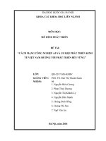 CÁCH MẠNG CÔNG NGHIỆP 4 0 và cơ hội PHÁT TRIỂN KINH tế VIỆT NAM HƯỚNG tới PHÁT TRIỂN bền VỮNG