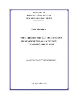 THỰC HIỆN QUY CHẾ DÂN CHỦ CƠ SỞ CỦA PHƯỜNG BÌNH THỌ, QUẬN THỦ ĐỨC, THÀNH PHỐ HỒ CHÍ MINH