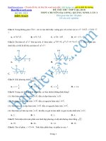 Đề thi thử THPT 2018 môn Toán Trường THPT chuyên Hạ Long Quảng Ninh Lần 3 File word Có đáp án Có lời giải chi tiết