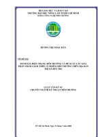 ĐÁNH GIÁ HIỆN TRẠNG MÔI TRƯỜNG VÀ ĐỀ XUẤT CÁC GIẢI PHÁP NHẰM GIẢM THIỂU Ô NHIỄM MÔI TRƯỜNG TRÊN ĐỊA BÀN  THỊ XÃ BẾN TRE   