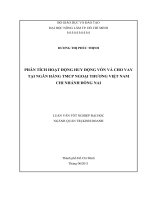 PHÂN TÍCH HOẠT ĐỘNG HUY ĐỘNG VỐN VÀ CHO VAY TẠI NGÂN HÀNG TMCP NGOẠI THƯƠNG VIỆT NAM  CHI NHÁNH ĐỒNG NAI  LUẬN VĂN TỐT NGHIỆP ĐẠI HỌC 