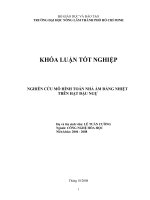     NGHIÊN CỨU MÔ HÌNH TOÁN NHẢ ẨM ĐẲNG NHIỆT  TRÊN HẠT ĐẬU NGỰ      