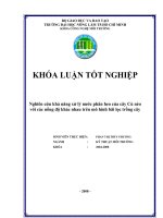      Nghiên cứu khả năng xử lý nước phân heo của cây Cù nèo  với các nồng độ khác nhau trên mô hình bãi lọc trồng cây      