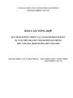 BÁO CÁO TỔNG HỢP QUY HOẠCH PHÁT TRIỂN VẬN TẢI HÀNH KHÁCH BẰNG XE TAXI TRÊN ĐỊA BÀN THÀNH PHỐ HẢI PHÒNG ĐẾN NĂM 2025, ĐỊNH HƯỚNG ĐẾN NĂM 2030