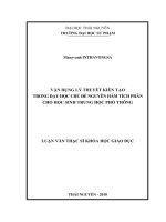 Vận dụng lý thuyết kiến tạo trong dạy học chủ đề nguyên hàm tích phân cho học sinh trung học phổ thông