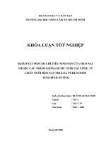 KHẢO SÁT MỘT SỐ CHỈ TIÊU SINH SẢN CỦA HEO NÁI THUỘC CÁC NHÓM GIỐNG ĐƯỢC NUÔI TẠI CÔNG TY  CHĂN NUÔI HEO SAN MIGUEL PURE FOODS  TỈNH BÌNH DƯƠNG     
