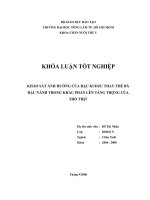 KHẢO SÁT ẢNH HƯỞNG CỦA ĐẬU KUDZU THAY THẾ BÃ ĐẬU NÀNH TRONG KHẨU PHẦN LÊN TĂNG TRỌNG CỦA  THỎ THỊT   