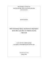 PHÂN TÍCH HOẠT ĐỘNG THANH TOÁN NHẬP KHẨU HÀNG HÓA TẠI CÔNG TY TNHH SCANCOM  VIỆT NAM   