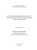 LẬP VÀ THẨM ĐỊNH KẾ HOẠCH MỞ CỬA HÀNG NƯỚC MÍA SẦU RIÊNG SARI TẠI KHU VỰC  PHƯỜNG HIỆP PHÚ  QUẬN 9 – TP. HỒ CHÍ MINH  