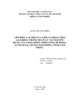  TÌM HIỂU VAI TRÒ CỦA GIỚI VÀ PHÂN CÔNG LAO ĐỘNG TRONG QUẢN LÝ TÀI NGUYÊN  RỪNG CỦA CỘNG ĐỒNG THÔN PĂNG PẾ ĐƠNG, XÃ ĐẠ R’SAL, HUYỆN ĐAM RÔNG, TỈNH LÂM  ĐỒNG   