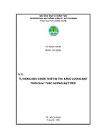   TỰ ĐỘNG ĐIỀU KHIỂN THIẾT BỊ THU NĂNG LƯỢNG MẶT TRỜI QUAY THEO HƯỚNG MẶT TRỜI 