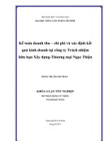 Kế toán doanh thu – chi phí và xác định kết quả kinh doanh tại công ty Trách nhiệm  hữu hạn Xây dựngThương mại Ngọc Thiện   