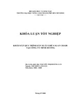    KHẢO SÁT QUY TRÌNH SẢN XUẤT GHẾ 4 SLAT CHAIR  TẠI CÔNG TY MINH DƯƠNG      
